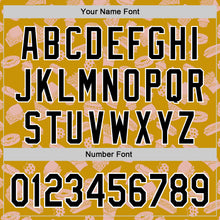 Charger l'image dans la galerie, Custom Yellow Black-White 3D Pattern Design Foodie Fast Food Doodles Authentic Baseball Jersey
