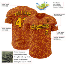 Load image into Gallery viewer, Custom Texas Orange Gold-Black 3D Pattern Design Foodie Fast Food Fried Chicken Authentic Baseball Jersey

