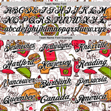 Load image into Gallery viewer, Custom White Black 3D Pattern Design Foodie Fast Food Doodles Authentic Baseball Jersey
