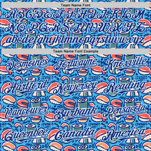 Load image into Gallery viewer, Custom Sky Blue Royal-White 3D Pattern Design Foodie Sushi Doodle Authentic Baseball Jersey
