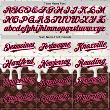 Load image into Gallery viewer, Custom White Brown-Pink 3D Pattern Design Foodie Dripping Ice Cream Authentic Baseball Jersey
