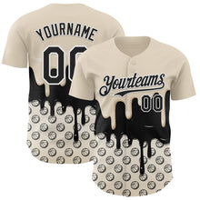 Load image into Gallery viewer, Custom Cream Black-White 3D Pattern Design Foodie Dripping Ice Cream Authentic Baseball Jersey
