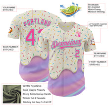Load image into Gallery viewer, Custom Cream Pink-Ice Blue 3D Pattern Design Foodie Dripping Ice Cream Authentic Baseball Jersey
