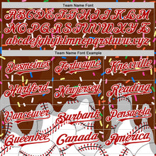 Load image into Gallery viewer, Custom Brown Red-White 3D Pattern Design Foodie Dripping Ice Cream Authentic Baseball Jersey
