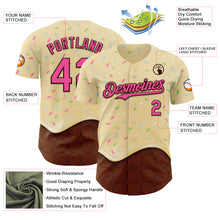 Load image into Gallery viewer, Custom Yellow Pink-Brown 3D Pattern Design Foodie Dripping Ice Cream Authentic Baseball Jersey
