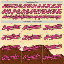 Load image into Gallery viewer, Custom Yellow Pink-Brown 3D Pattern Design Foodie Dripping Ice Cream Authentic Baseball Jersey
