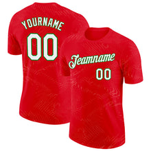 Load image into Gallery viewer, Custom Red White-Grass Green Portugal Speckle Performance T-Shirt
