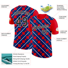 Загрузить изображение в средство просмотра галереи, Custom Red Black White-Blue Croatia Rhombus Performance T-Shirt
