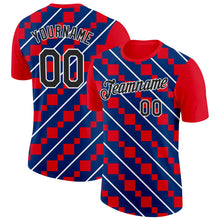 Загрузить изображение в средство просмотра галереи, Custom Red Black White-Blue Croatia Rhombus Performance T-Shirt
