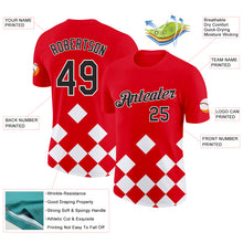 Load image into Gallery viewer, Custom Red Black-White Croatia Rhombus Performance T-Shirt
