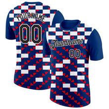 Загрузить изображение в средство просмотра галереи, Custom Blue Black White-Red Croatia Geometric Performance T-Shirt
