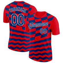 Загрузить изображение в средство просмотра галереи, Custom Red US Navy Blue-White Croatia Geometric Performance T-Shirt
