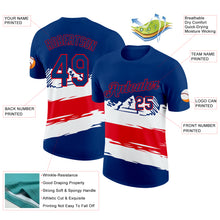 Load image into Gallery viewer, Custom US Navy Blue Fire Red-White Panama Performance T-Shirt
