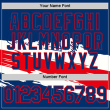 Load image into Gallery viewer, Custom US Navy Blue Fire Red-White Panama Performance T-Shirt
