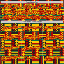 Load image into Gallery viewer, Custom Red Yellow Kelly Green-Black Ghana Geometric Performance T-Shirt
