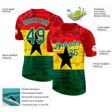 Загрузить изображение в средство просмотра галереи, Custom Red Kelly Green White Yellow-Black Ghana Flag Performance T-Shirt
