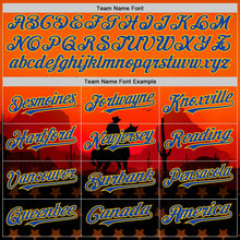 Load image into Gallery viewer, Custom Orange Thunder Blue-Yellow Texas Cowboy City Edition Authentic Baseball Jersey
