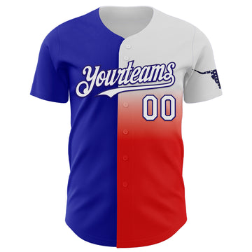 Custom Blue White Red-Dark Purple Texas Flag City Edition Authentic Baseball Jersey