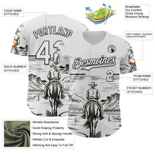 Load image into Gallery viewer, Custom White Black Texas Cowboy Landscape City Edition Authentic Baseball Jersey
