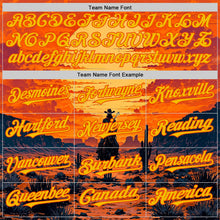 Load image into Gallery viewer, Custom Orange Yellow Texas Cowboy Sunset Southwest Landscape City Edition Authentic Baseball Jersey
