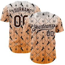 Load image into Gallery viewer, Custom Orange Brown-White Texas Horseshoe Cowboy City Edition Authentic Baseball Jersey
