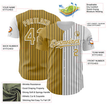 Load image into Gallery viewer, Custom White Black Pinstripe Old Gold Texas City Edition Authentic Baseball Jersey
