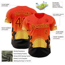 Load image into Gallery viewer, Custom Orange Red Yellow-Black Texas Sunset Southwest Landscape Guitar City Edition Authentic Baseball Jersey
