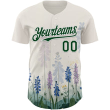 Load image into Gallery viewer, Custom White Green Texas Bluebonnet Floral City Edition Authentic Baseball Jersey
