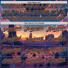 Load image into Gallery viewer, Custom Blue Royal-Bay Orange Texas Sunset Night Landscape City Edition Authentic Baseball Jersey
