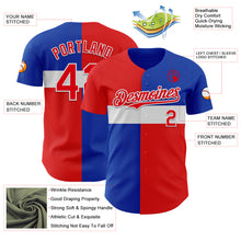 Load image into Gallery viewer, Custom Blue Fire Red-White Texas Flag City Edition Authentic Baseball Jersey
