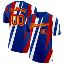 Charger l'image dans la galerie, Custom Royal Red Gold-White France Lines Performance T-Shirt
