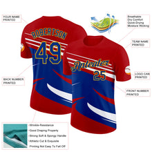 Charger l'image dans la galerie, Custom Red Royal Gold-White France Lines Performance T-Shirt
