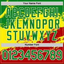 Загрузить изображение в средство просмотра галереи, Custom Grass Green White Light Yellow-Red Senegal Grunge Performance T-Shirt
