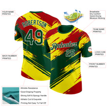 Load image into Gallery viewer, Custom Green White Light Yellow-Red Bolivia Brush Performance T-Shirt
