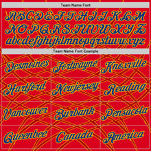 Laden Sie das Bild in den Galerie-Viewer, Custom Red Royal-Gold Spain Geometric Net Performance T-Shirt
