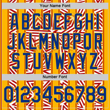 Загрузить изображение в средство просмотра галереи, Custom Gold Royal-Red Spain Geometric Stripe Performance T-Shirt
