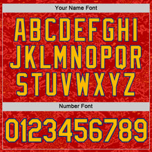 Laden Sie das Bild in den Galerie-Viewer, Custom Red Gold-Royal Spain Splash Performance T-Shirt
