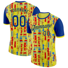 Загрузить изображение в средство просмотра галереи, Custom Yellow Royal Red-Light Yellow Spain Abstract Performance T-Shirt
