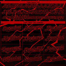 Charger l'image dans la galerie, Custom Black Red 3D Pattern Design Lightning Polka Dot Authentic Baseball Jersey
