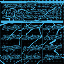 Load image into Gallery viewer, Custom Black Sky Blue 3D Pattern Design Lightning Polka Dot Authentic Baseball Jersey
