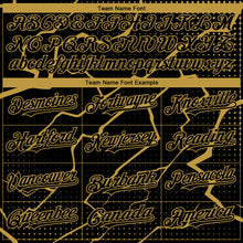 Load image into Gallery viewer, Custom Black Old Gold 3D Pattern Design Lightning Polka Dot Authentic Baseball Jersey
