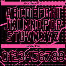 Load image into Gallery viewer, Custom Black Pink 3D Pattern Design Lightning Polka Dot Authentic Baseball Jersey
