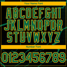 Load image into Gallery viewer, Custom Black Kelly Green-Gold 3D Pattern Design Lightning Polka Dot Authentic Baseball Jersey
