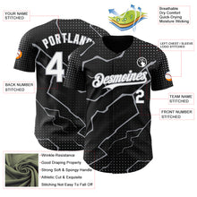 Load image into Gallery viewer, Custom Black White-Gray 3D Pattern Design Lightning Polka Dot Authentic Baseball Jersey
