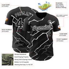 Load image into Gallery viewer, Custom Black White 3D Pattern Design Lightning Polka Dot Authentic Baseball Jersey
