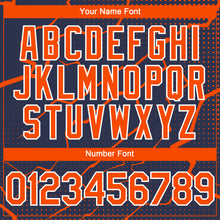Load image into Gallery viewer, Custom Navy Orange-White 3D Pattern Design Lightning Polka Dot Authentic Baseball Jersey
