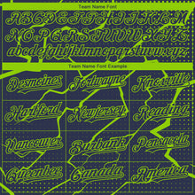 Laden Sie das Bild in den Galerie-Viewer, Custom Navy Neon Green 3D Pattern Design Lightning Polka Dot Authentic Baseball Jersey
