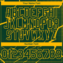 Load image into Gallery viewer, Custom Green Gold 3D Pattern Design Lightning Polka Dot Authentic Baseball Jersey
