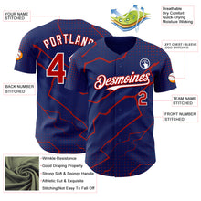 Load image into Gallery viewer, Custom Royal Red-White 3D Pattern Design Lightning Polka Dot Authentic Baseball Jersey
