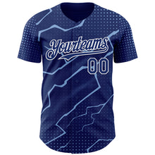 Charger l'image dans la galerie, Custom Royal Light Blue-White 3D Pattern Design Lightning Polka Dot Authentic Baseball Jersey
